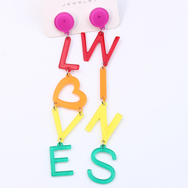 Wholesale Rainbow Gay Alloy Ear Studs