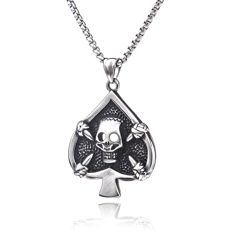 Wholesale Stainless Steel Pirate Double Ax Amulet Pendant Necklace