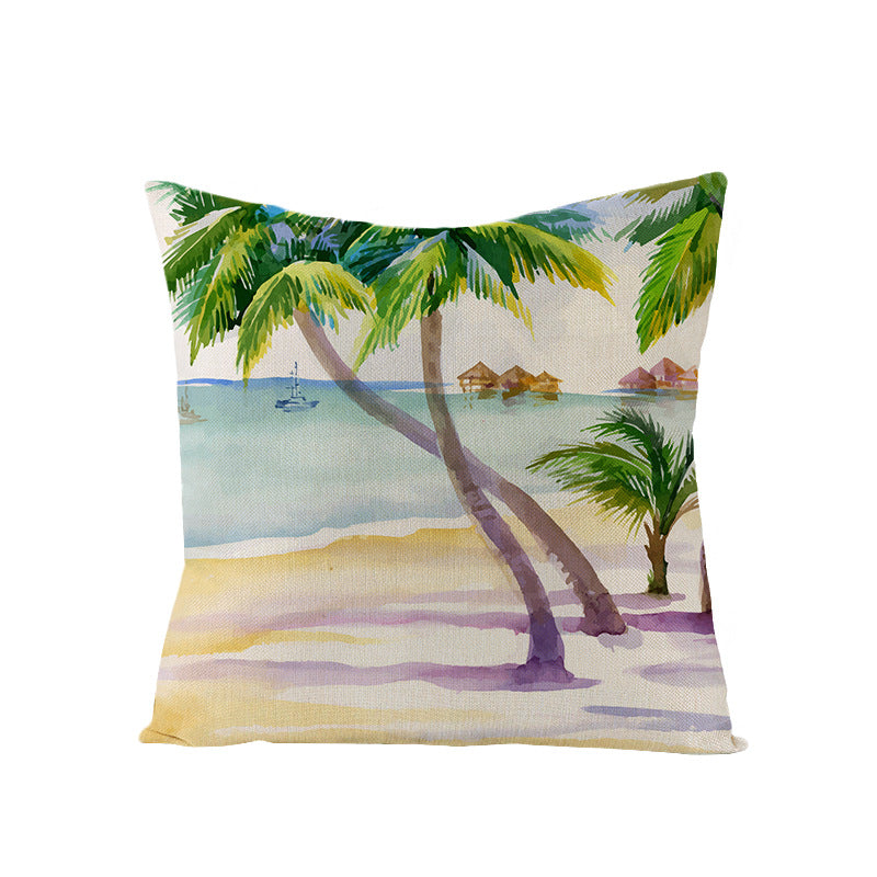 Funda de almohada de tiro con estampado de playa de frutas de verano al por mayor