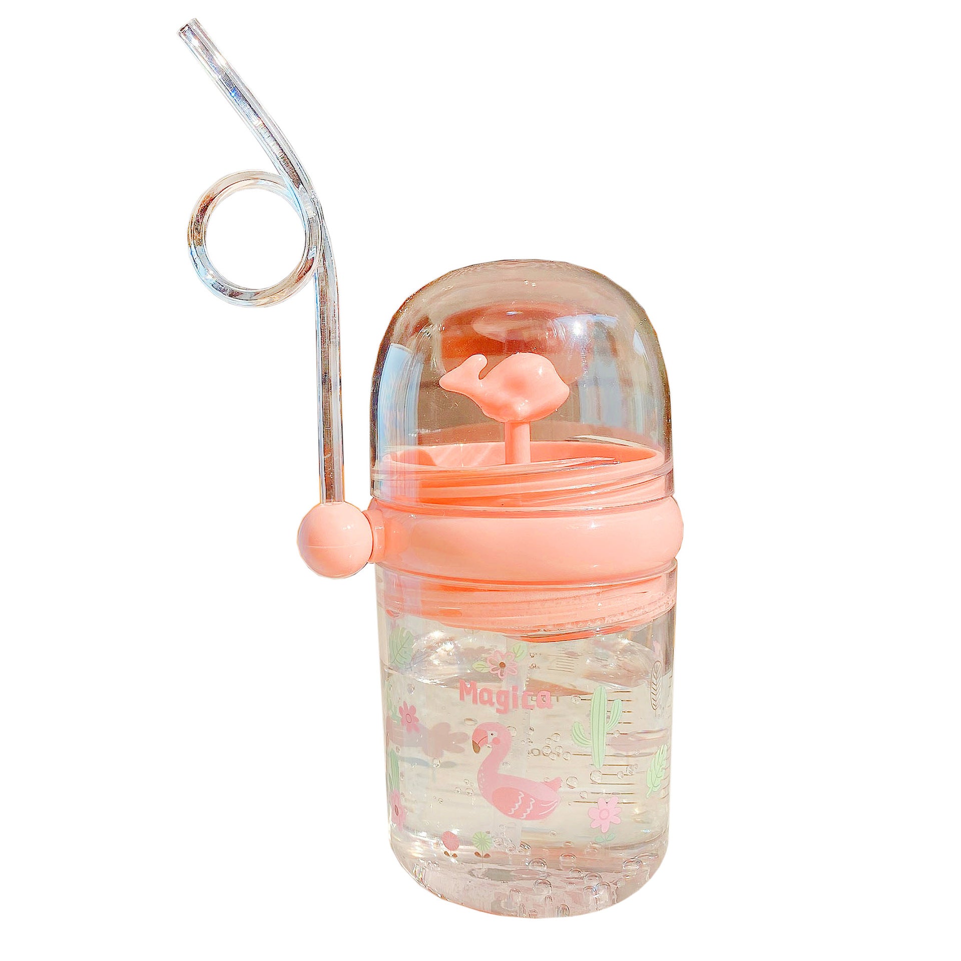 Wholesale Water spray whale cup children's portable anti-fall plastic cup with scale windmill