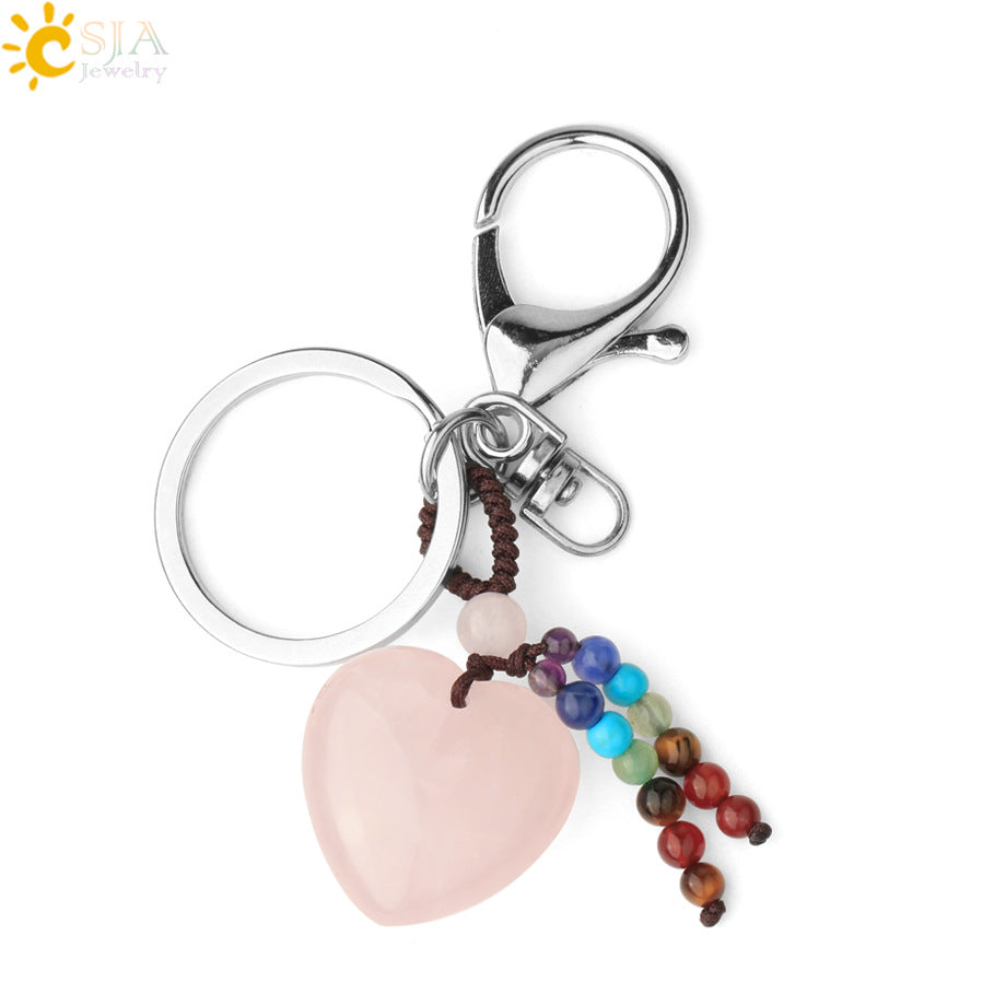 Wholesale Love Natural Crystal Keychain