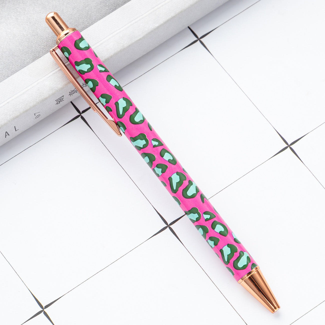 Wholesale Leopard Pattern Pushing Metal Ballpoint Pen