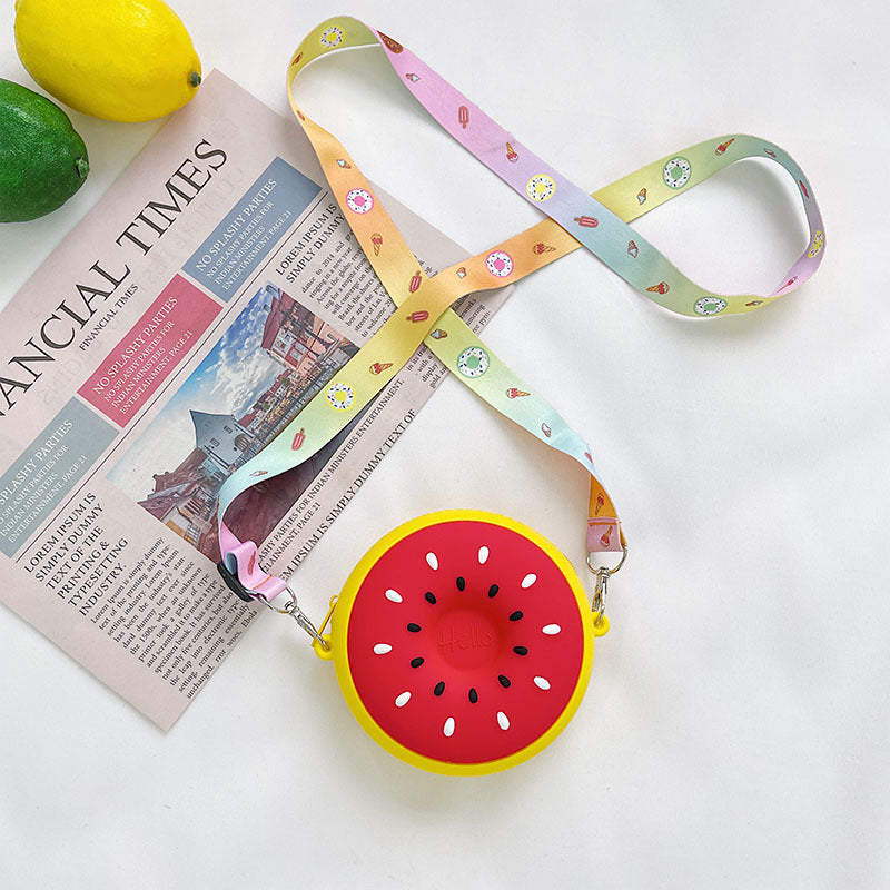 Wholesale Silicone Cute Watermelon Kids Shoulder Bag