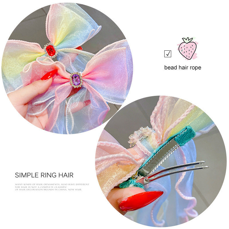 Wholesale Mesh Children Ribbon Bow Hair Clip