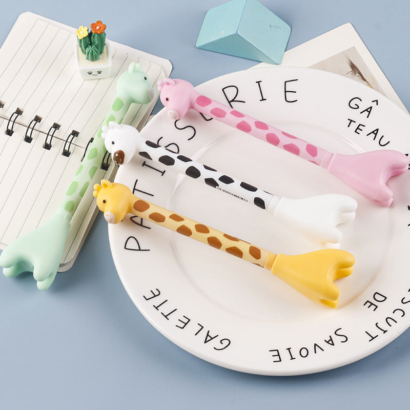Wholesale Random Style Standing Cartoon Giraffe Plastic Gel Pen