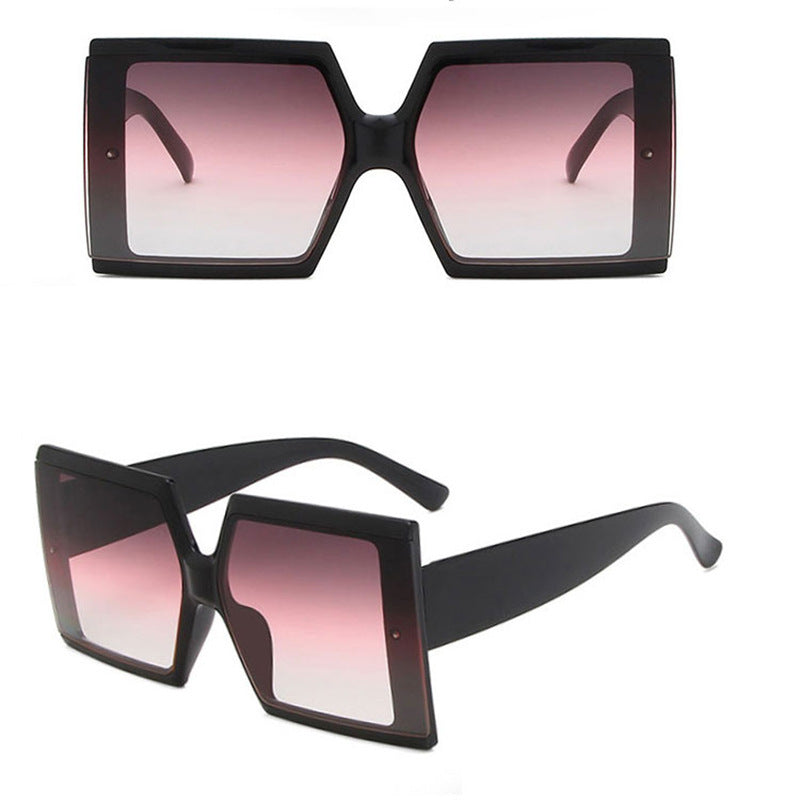 Wholesale PC Large Square Frame Sunscreen Ladies Sunglasses