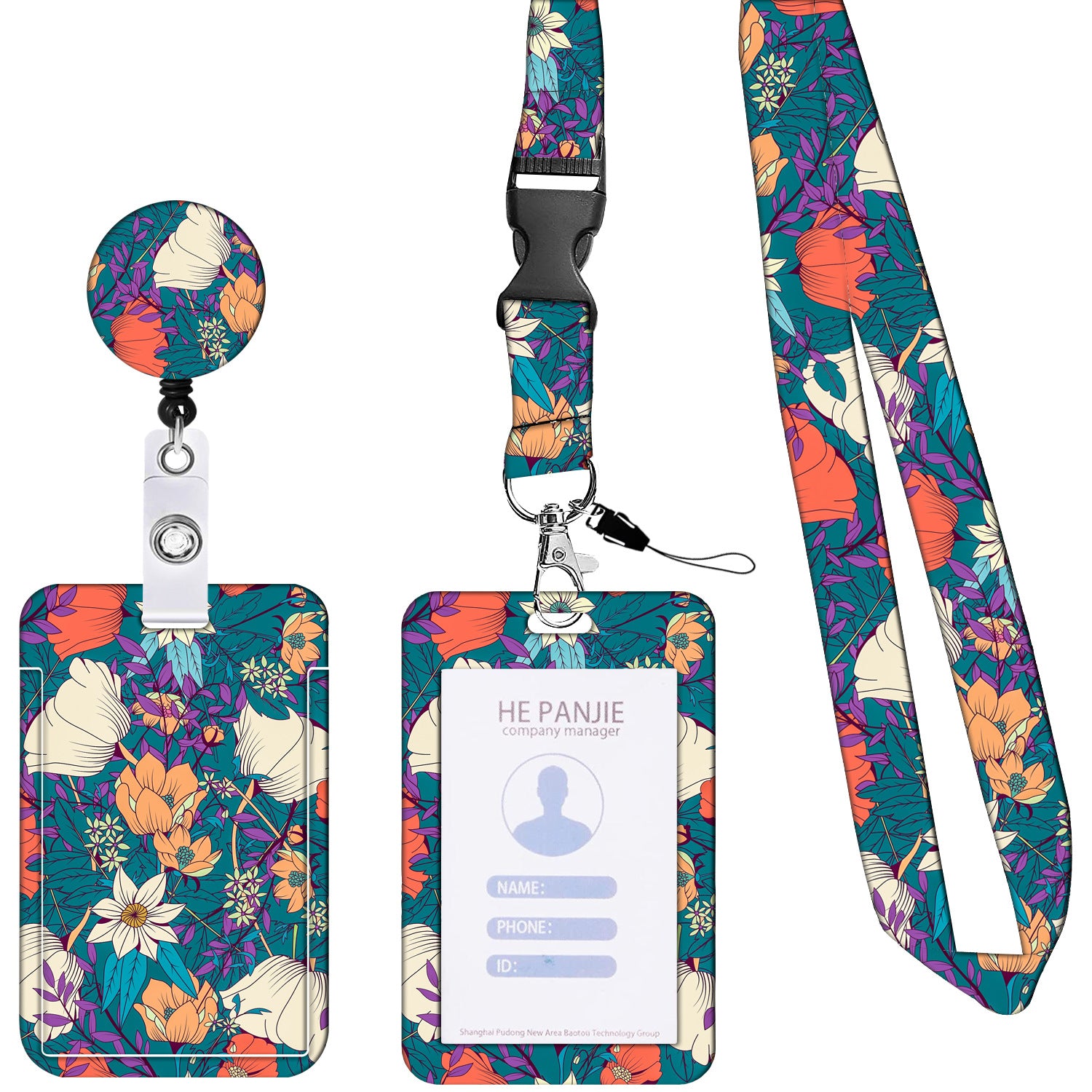 Wholesale Badge Reels ABS Rainbow Flower Butterfly Card Holder Retractable Keychain