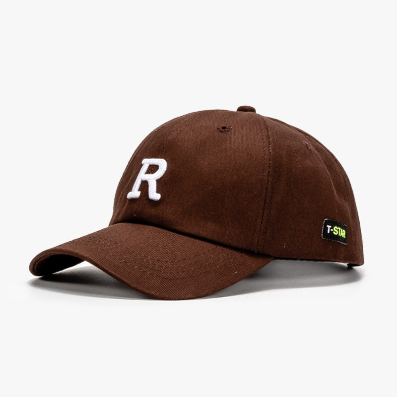 Wholesale R Logo Letter Embroidery Cotton Peaked Cap