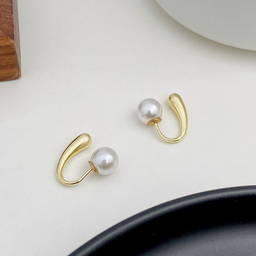 Wholesale French Vintage Pearl Alloy Earrings
