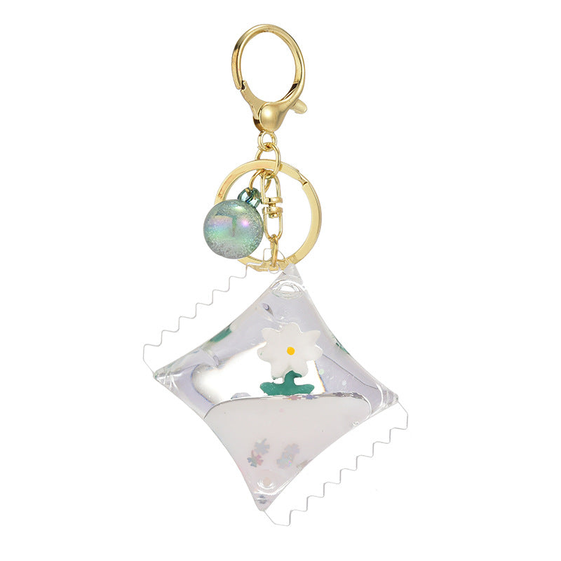 Wholesale Acrylic Oiled Floating Flowers Creative Key Chain