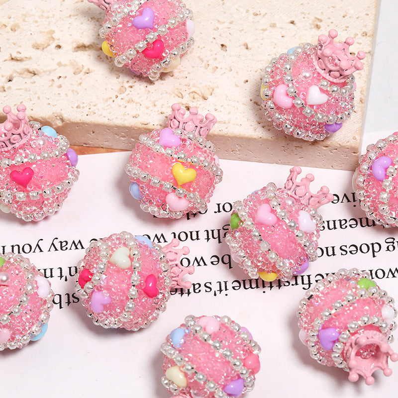 Wholesale 5PCS Crown Sugar Water Diamond Beads