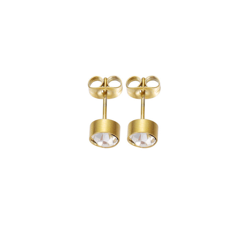 Wholesale Cross Border Stainless Steel Czech Diamond Earrings