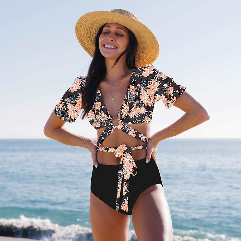 Venta al por mayor Sexy Bikini de dos piezas traje de baño de poliéster