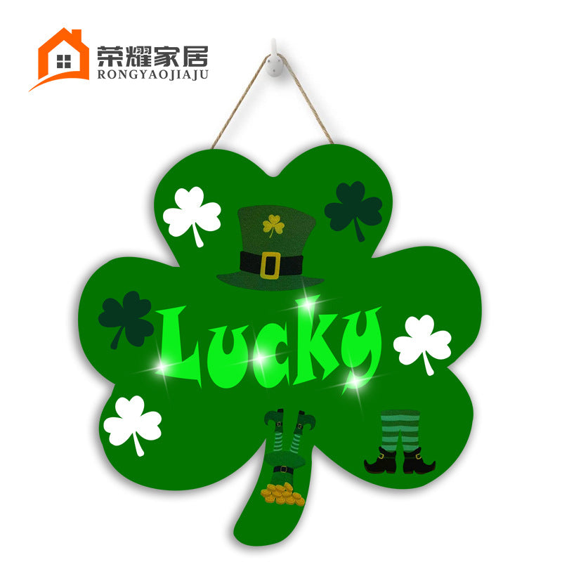 Colgante decorativo de la placa de la puerta del día de San Patricio del festival irlandés al por mayor del PVC