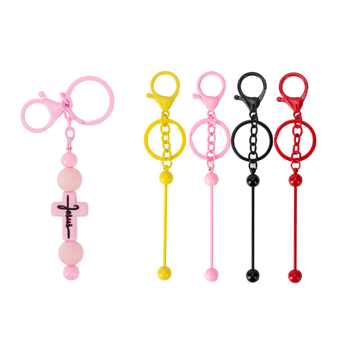 Wholesale Paint Colored Metal DIY Beaded Keychain Bar
