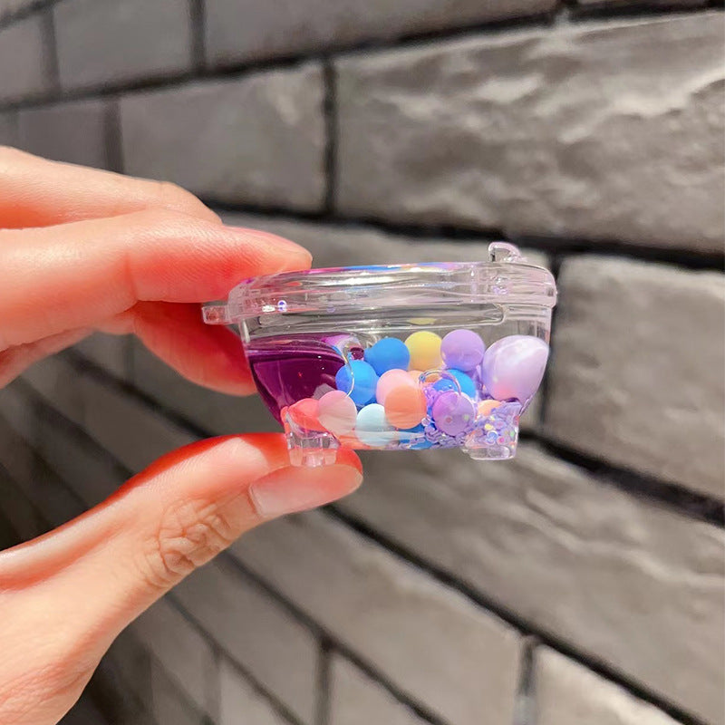 Wholesale Acrylic Bubble Beads Into Oil Quicksand Creative Key Chain