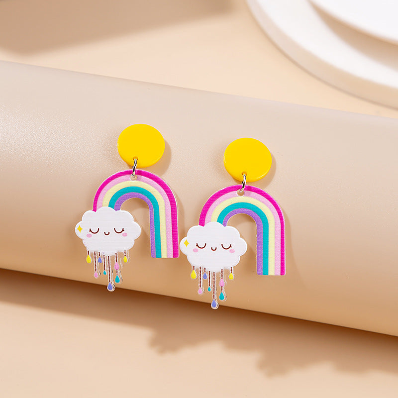 Joyas al por mayor Cute Doll Cartoon Acrílico Pendientes