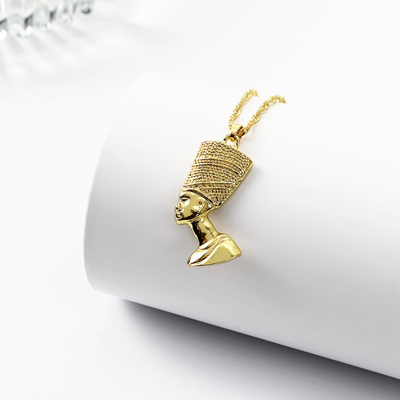 Venta al por mayor de collares de aleación de hip hop del faraón del antiguo Egipto