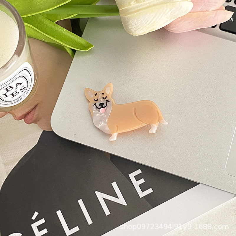 Wholesale Cartoon Cute Puppy Acetic Acid Plate Hairpin