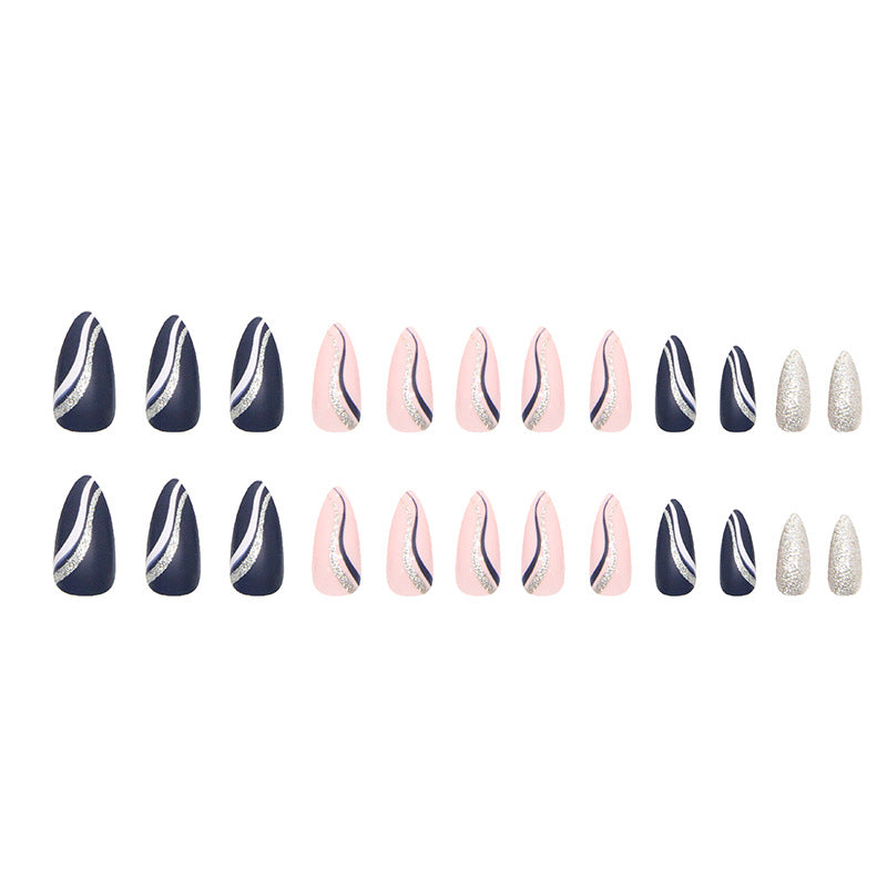 Wholesale Shiny Ribbon Stripe Blue Whitening Nail Art Patches