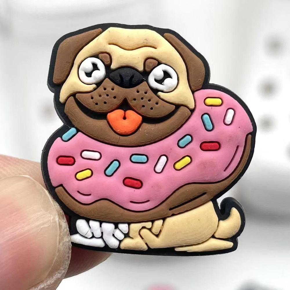 Wholesale 100PCS Cartoon Pink DIY Silicone Shoe Buckle