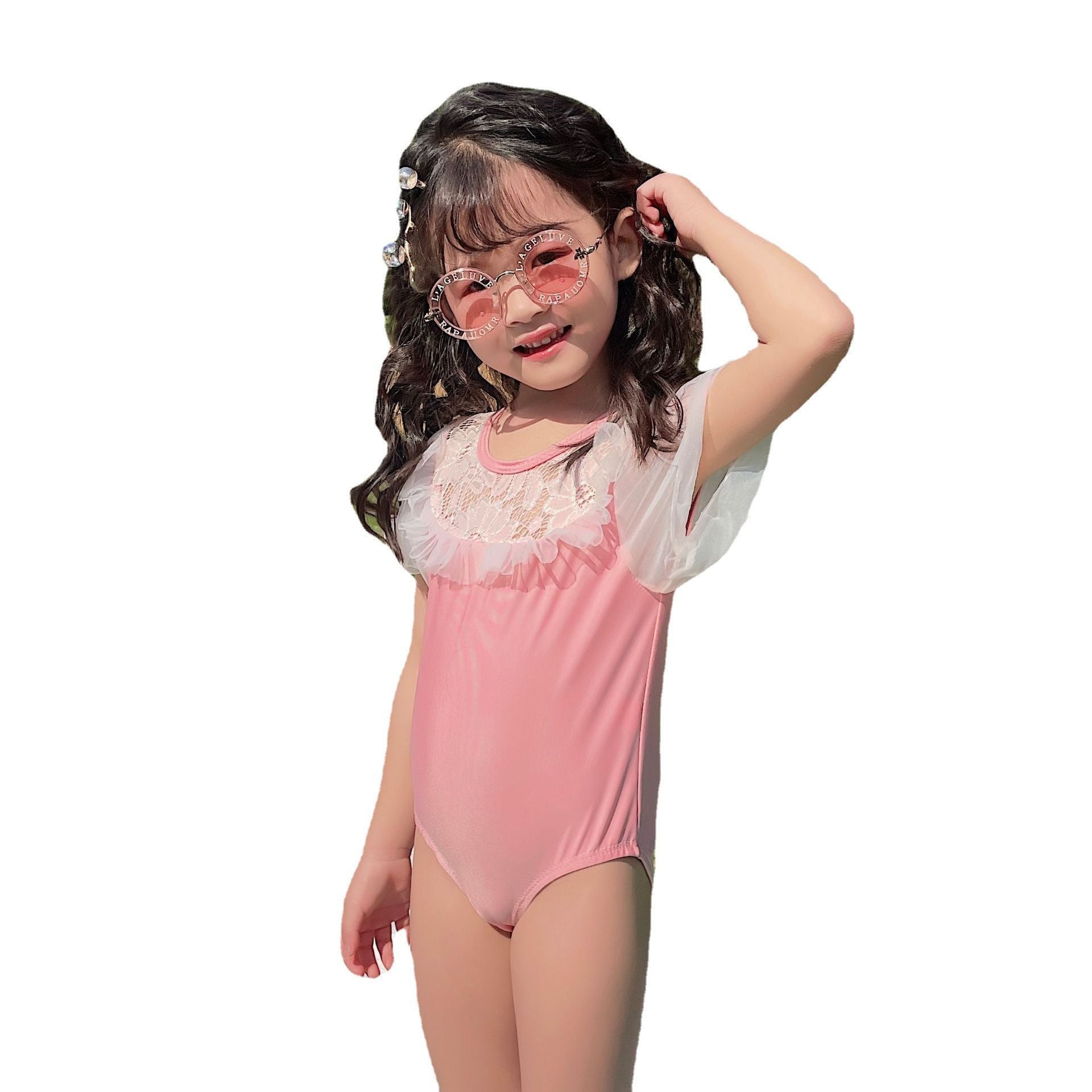 Wholesale Girls One Piece Polyester Swimwear