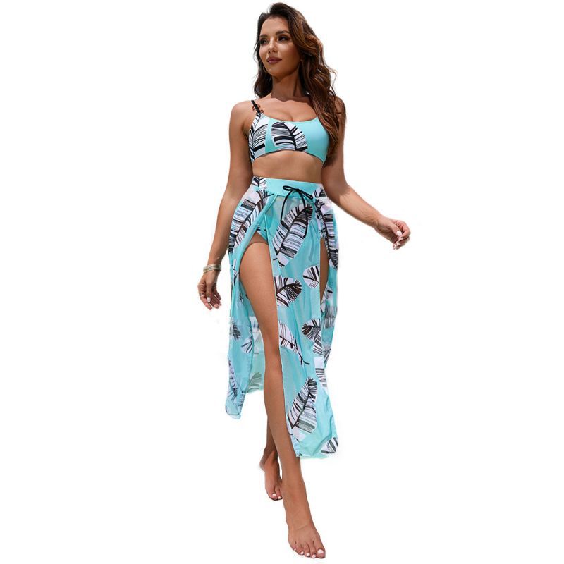 Wholesale Printed Polyester Swimwear Three-Piece Set