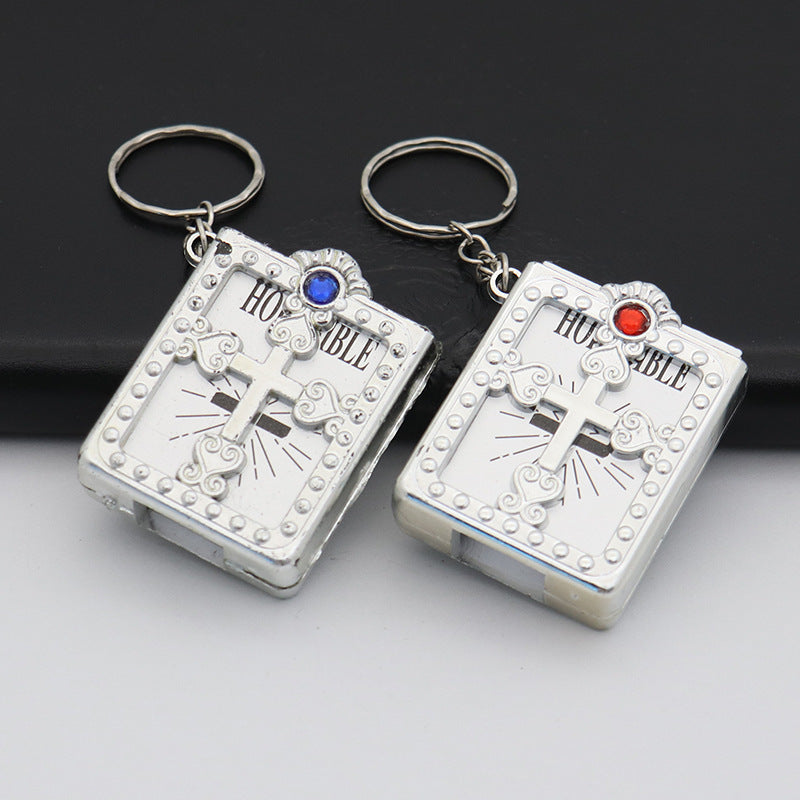 Wholesale Paper Mini Book English Cross Keychains