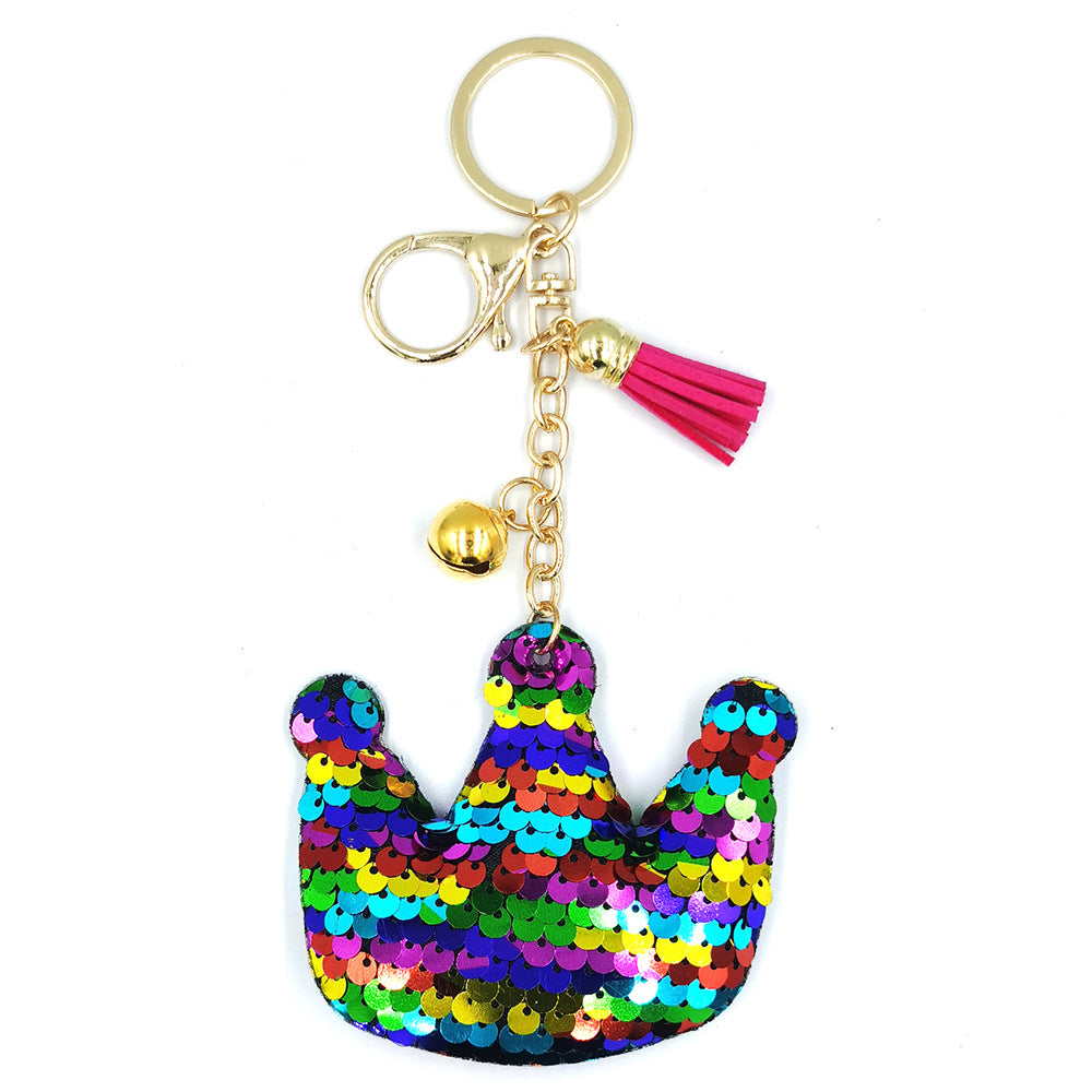 Wholesale Sequin Crown Metal Keychains