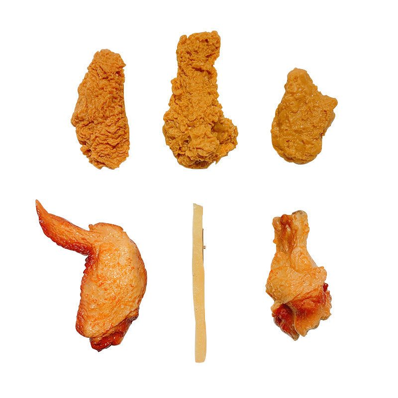 Wholesale Acrylic Imitation Food Play Funny Fried Chicken Leg Hairpin