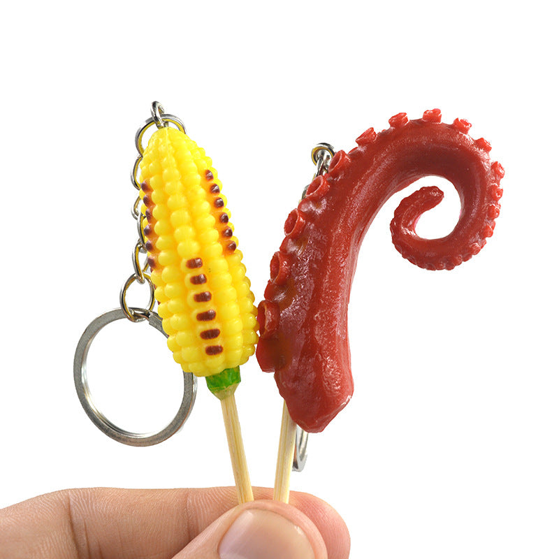 Venta al por mayor Llavero creativo de comida de imitación de silicona