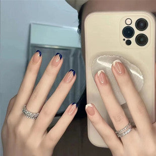 Wholesale French Black Love Plastic Fake Nail Patches