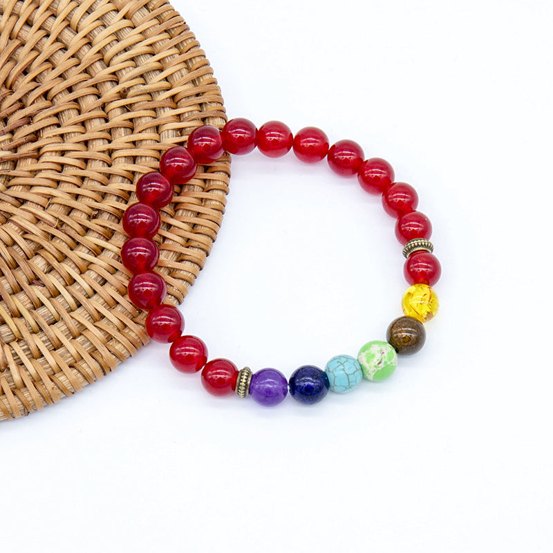 Wholesale Beaded Colorful Agate Volcanic Stone Bracelets