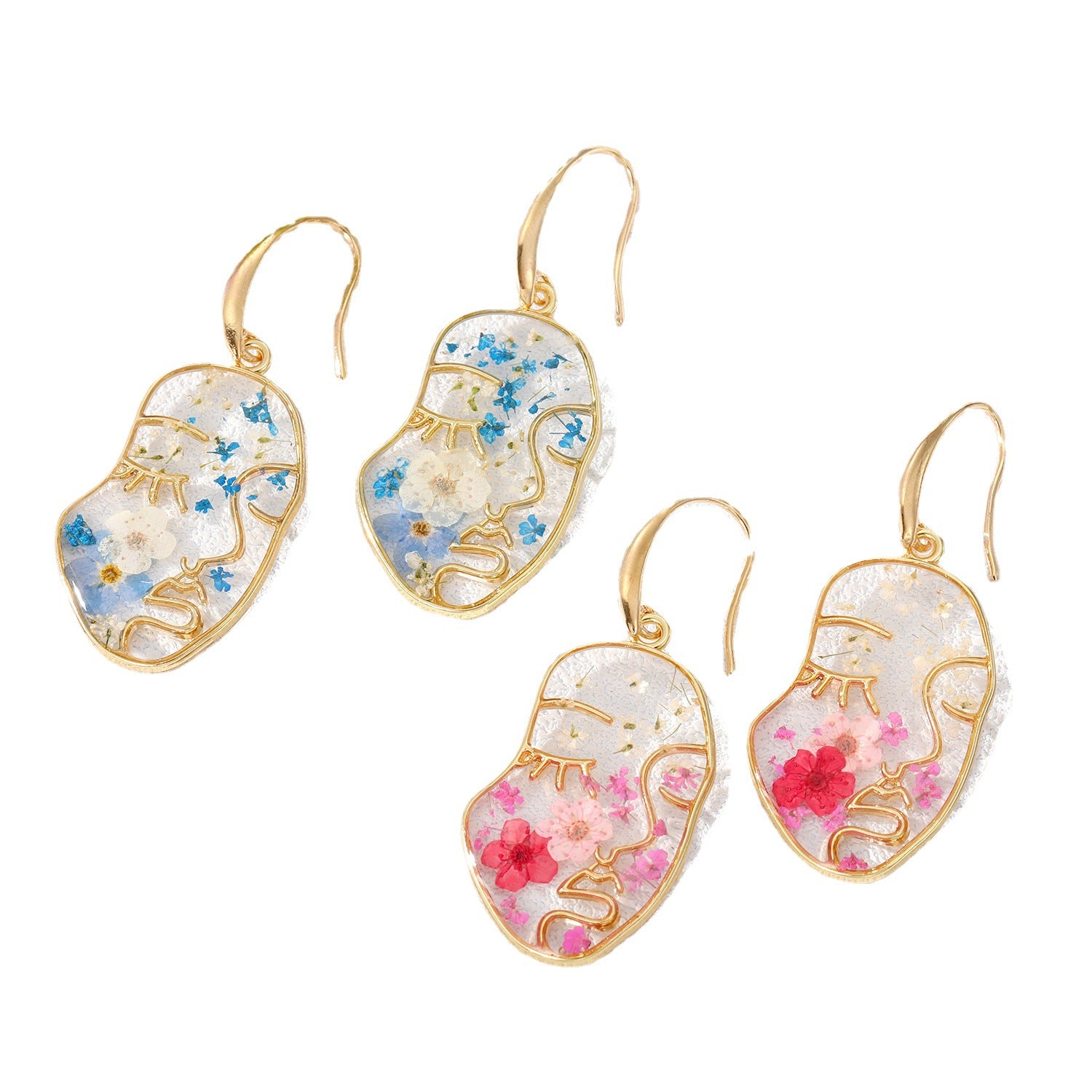 Wholesale Preserved Flower Geometric Earrings