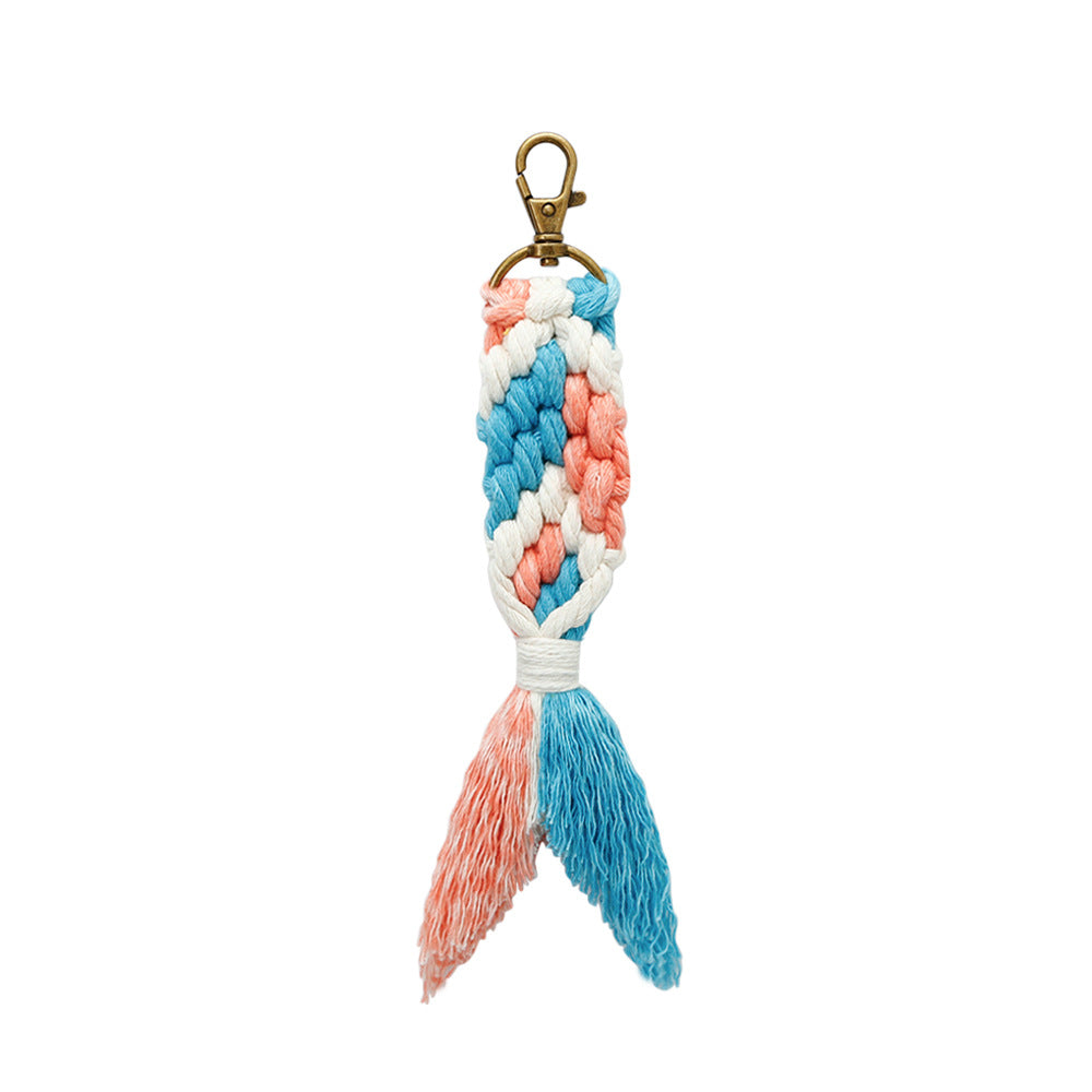Wholesale hand woven personalized Mermaid keychain
