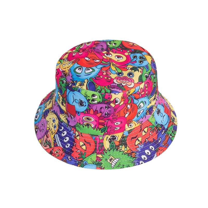 Sombrero de cubo de poliéster de graffiti de color al por mayor