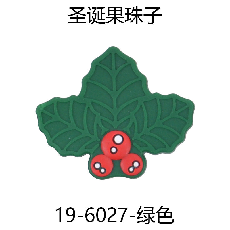 Cuentas de silicona de bebé de Navidad de Navidad verde al por mayor