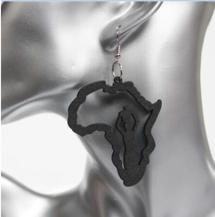 Pendientes De Madera De Mapa Africano al por mayor