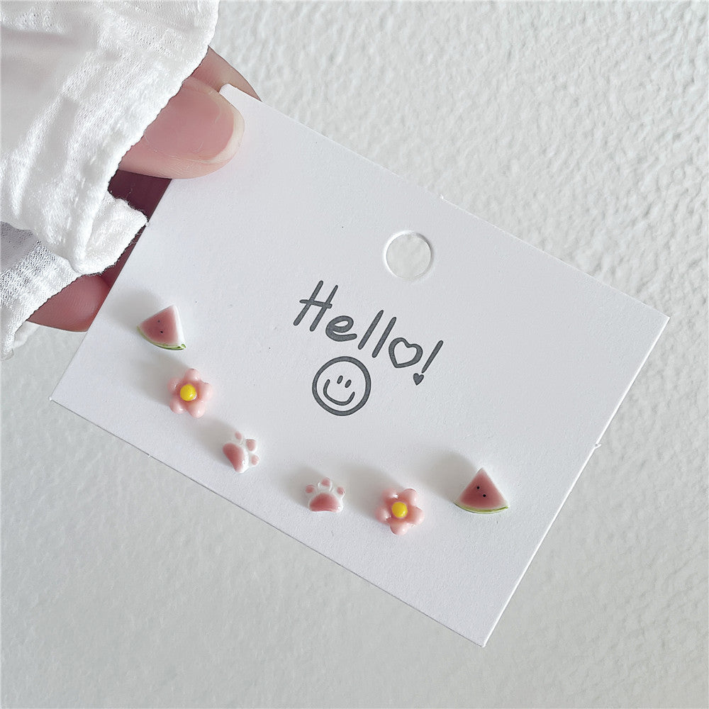 Juego De Pendientes De Aleación De Corazón De Pata al por mayor