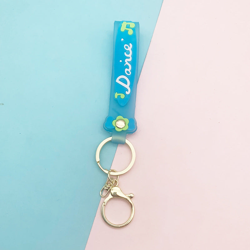 Wholesale Candy Color Soft PVC Lanyard Keychains