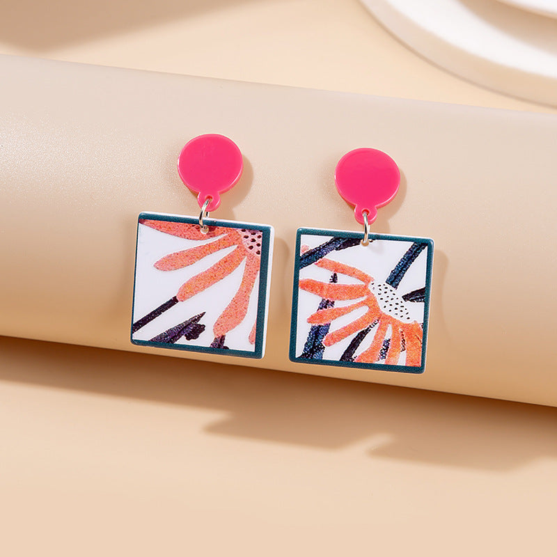 Joyas al por mayor Cute Doll Cartoon Acrílico Pendientes