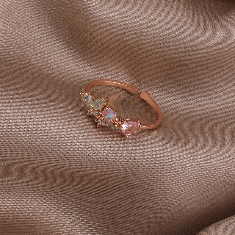 Wholesale Copper Shell Flower Open Ring