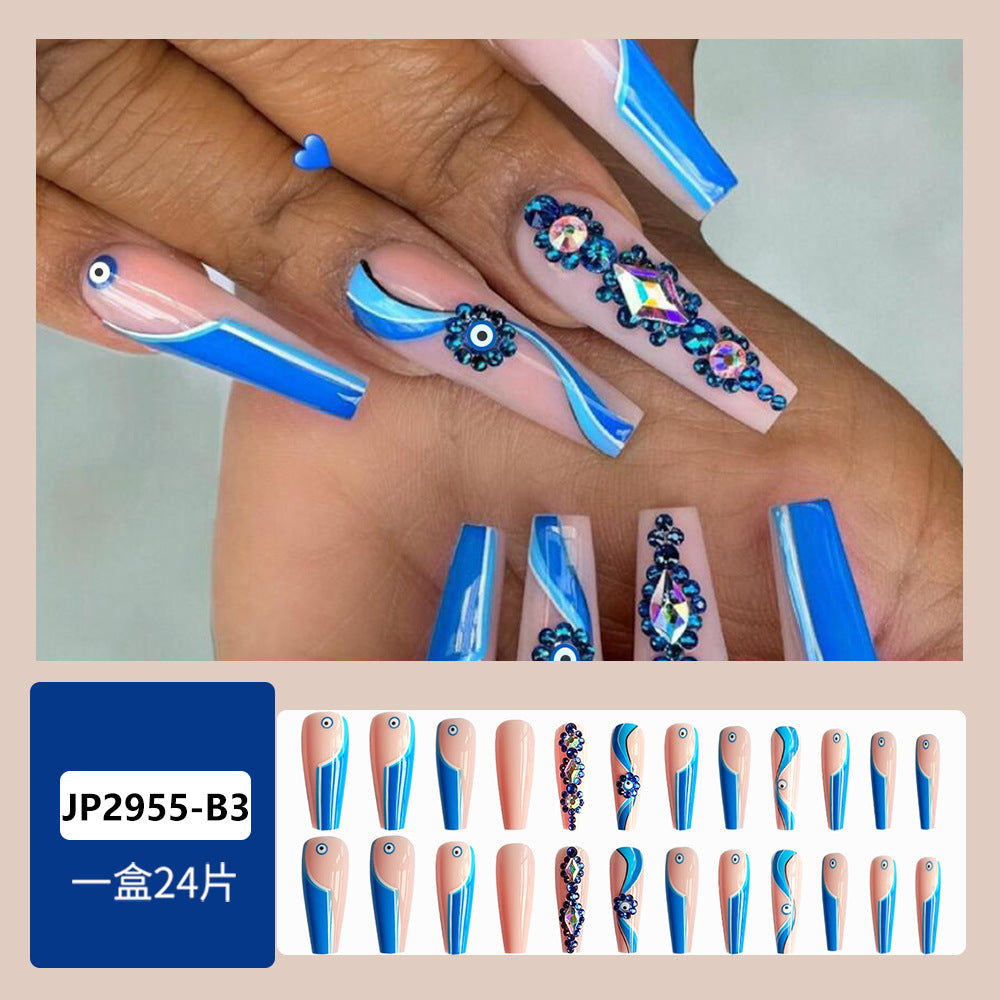 Wholesale Blue Polka Dot Stripe Plastic Nail Art Chips