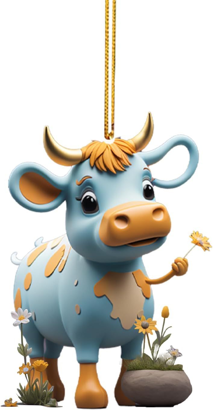 Wholesale Colorful Cartoon Cow Car Christmas Tree Decorations