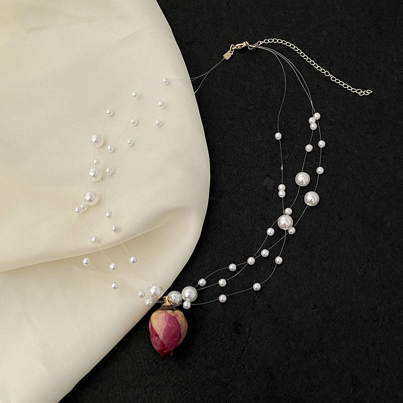 Wholesale Flower Fish Thread Pearl Necklace