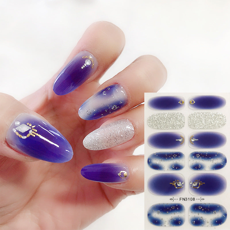 Wholesale Plastic Flash Powder Gilded Nail Stickers