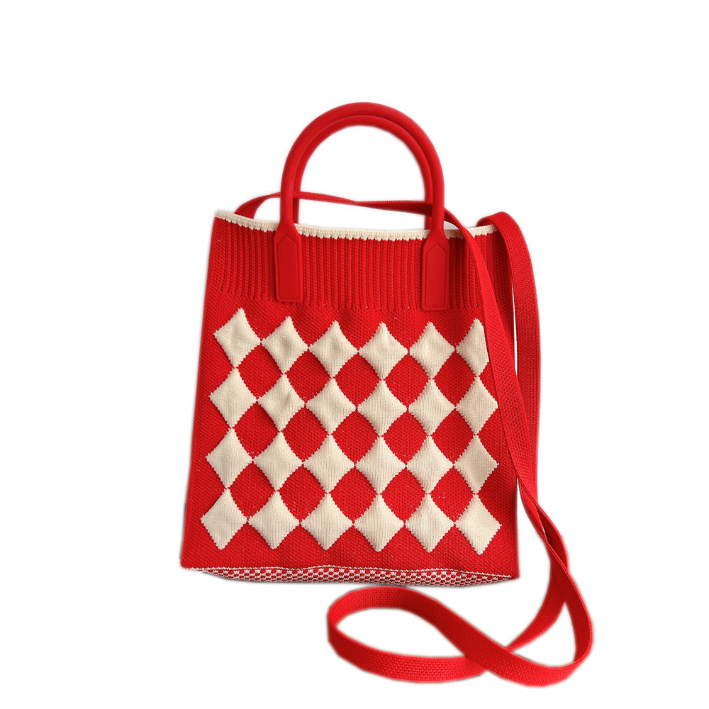 Bolsas de punto de punto bicolor de poliéster al por mayor