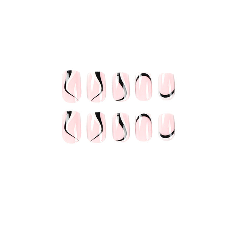 Wholesale Plastic Black French Stripes Nail Art Chips