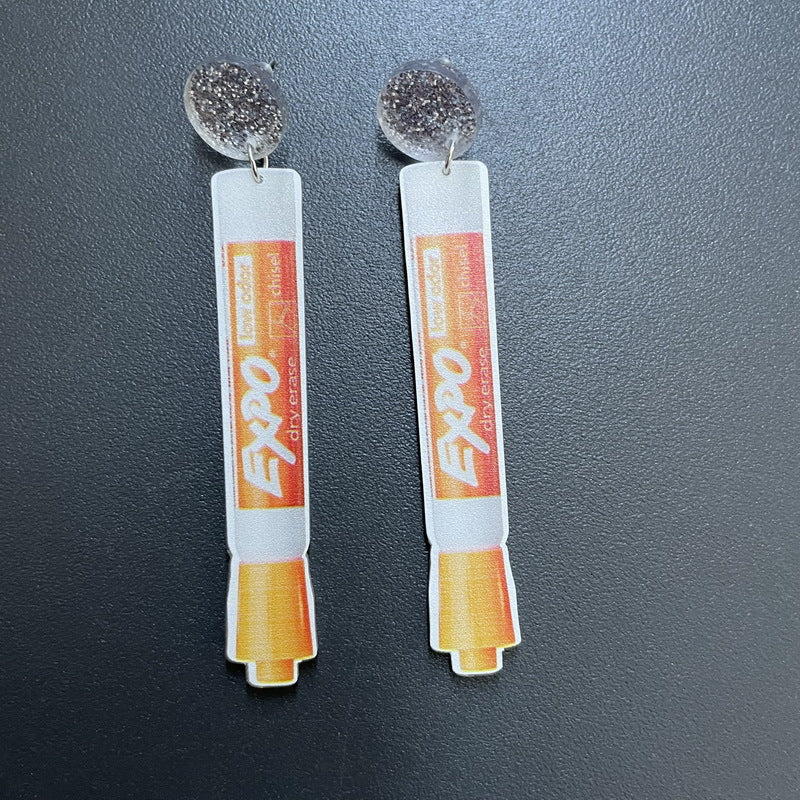 Venta al por mayor Suministros para estudiantes de maestros Pendientes de acrílico