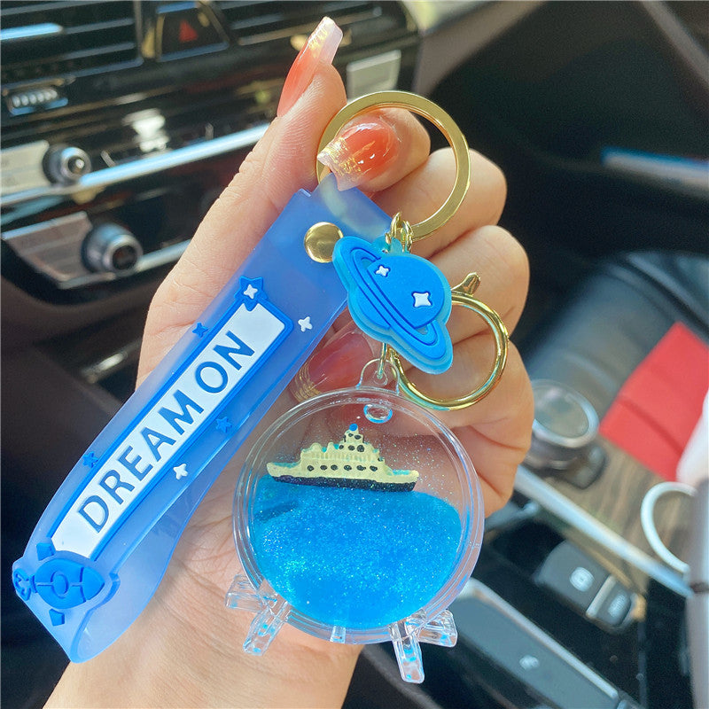 Llavero de botella flotante de crucero acrílico acrílico al por mayor